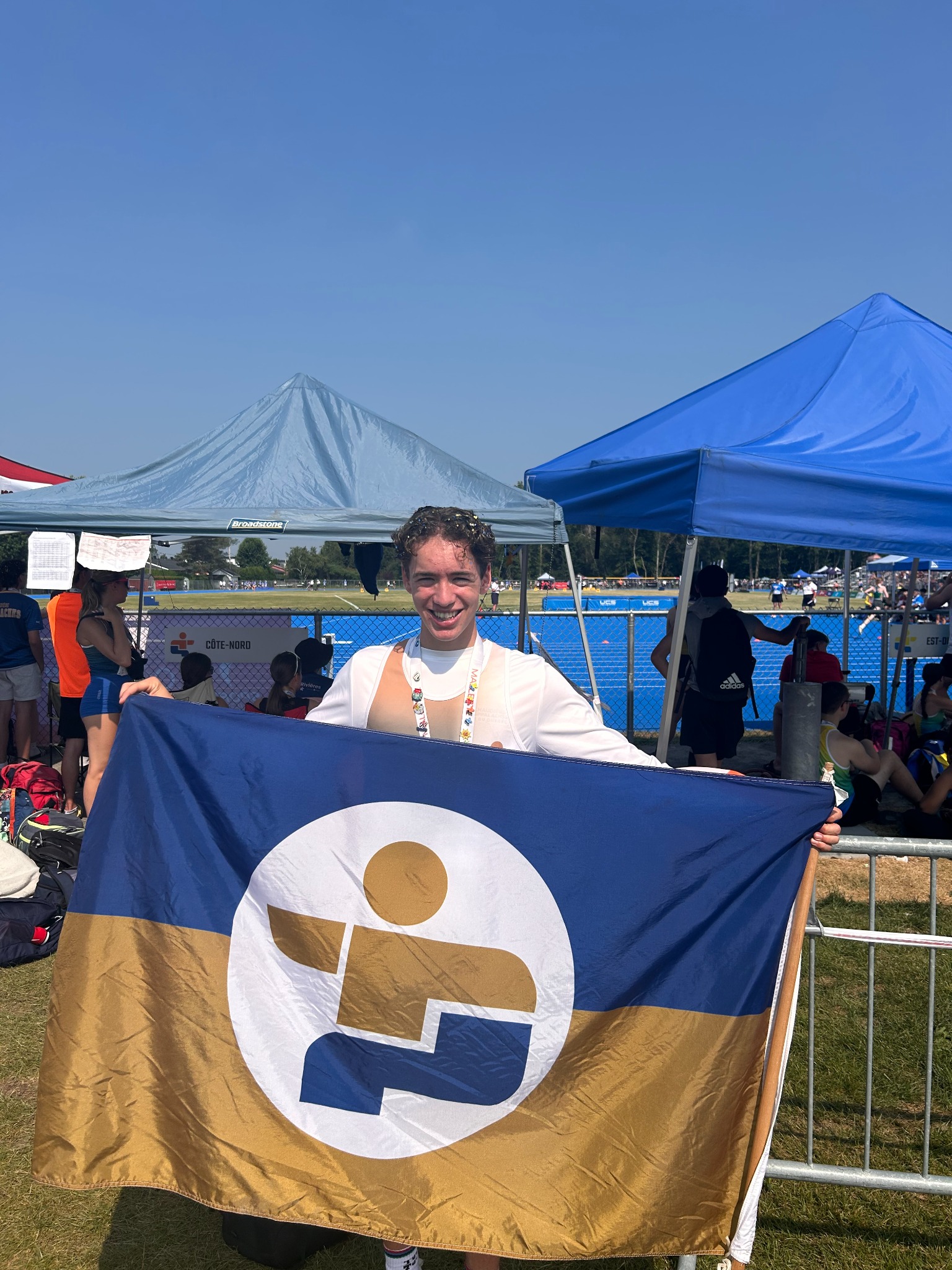 Athlète avec le drapeau de Chaudière-Appalaches